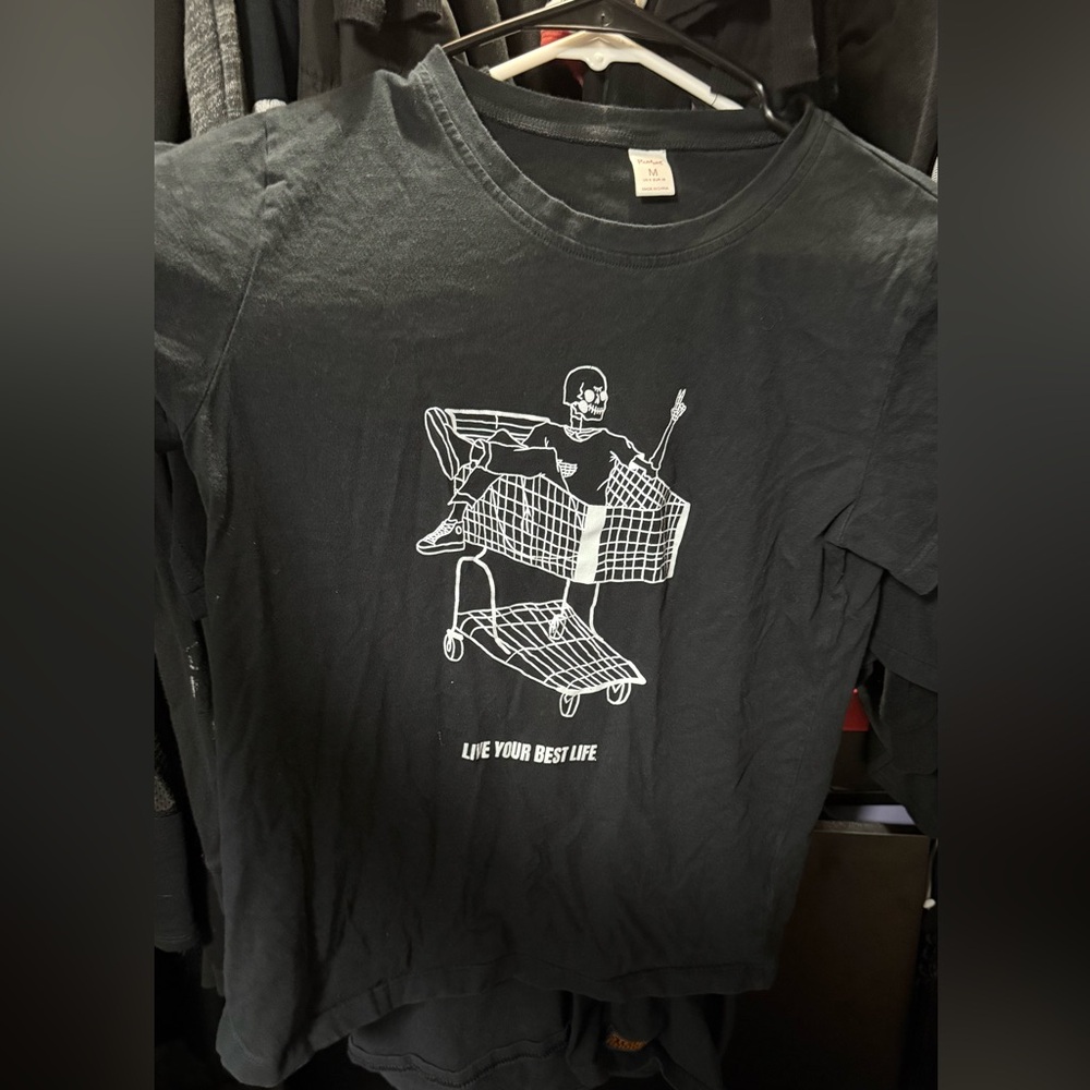 ROMWE Black Skeleton Tee Design